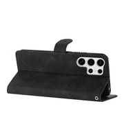 For Samsung Galaxy S25 Ultra 5G Flower Butterfly Embossing Pattern Leather Phone Case(Black)