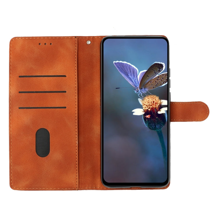 For Samsung Galaxy S25 5G Cherry Blossom Butterfly Skin Feel Embossed PU Phone Case(Brown)
