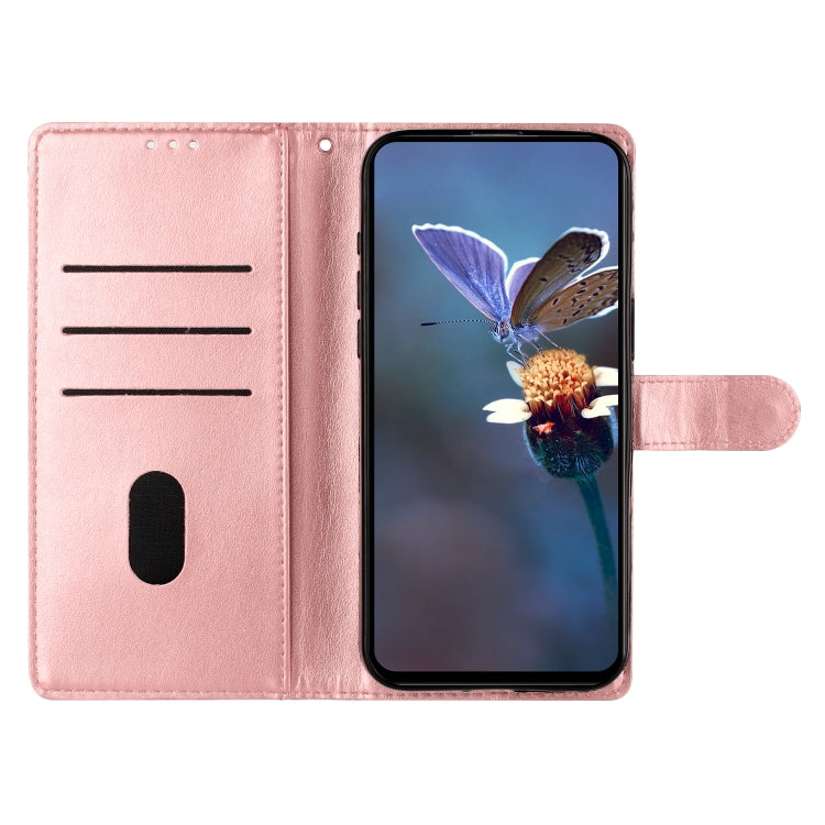 For Samsung Galaxy S25 5G Cherry Blossom Butterfly Skin Feel Embossed PU Phone Case(Rose Gold) - Galaxy S25 5G Cases by PMC TechLife | Online Shopping South Africa | PMC TechLife | Buy Now Pay Later Mobicred