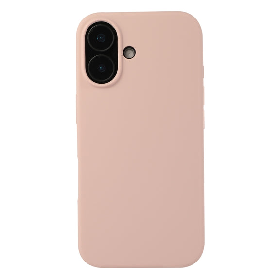 For iPhone 16 Plus Liquid Silicone Phone Case(Sand Pink)