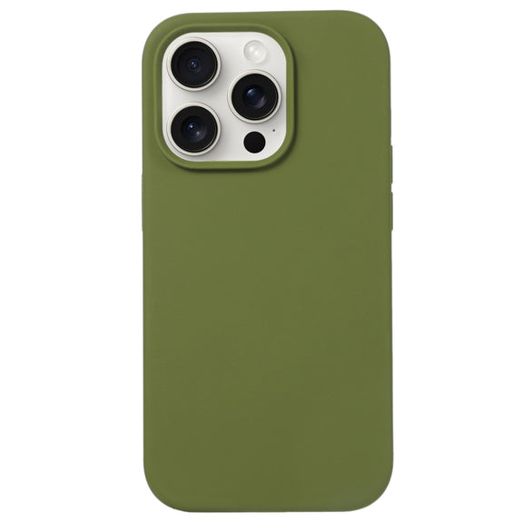For iPhone 16 Pro Liquid Silicone Phone Case(Pine Green)