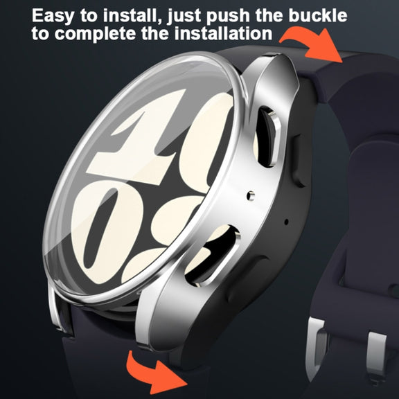 For Samsung Galaxy Watch FE 40mm Full Coverage Electroplated TPU Watch Protective Case(Grey)