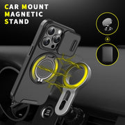 For iPhone 16 Plus Sliding Camshield Ring Holder Phone Case(Orange)