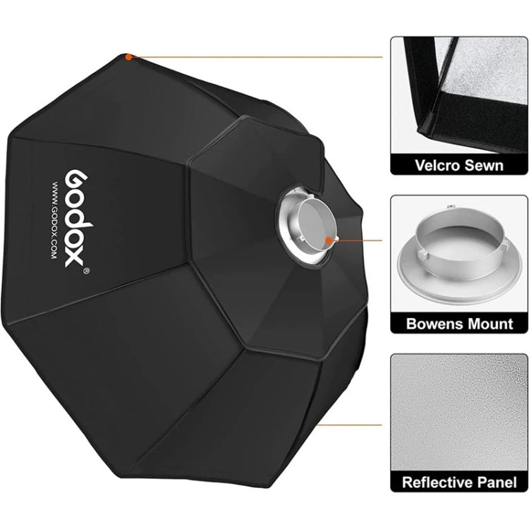 Godox Octagon Honeycomb Grid Softbox with Bowens Mount, Size:95cm - free shipping - PMC Jewellery - Order now!