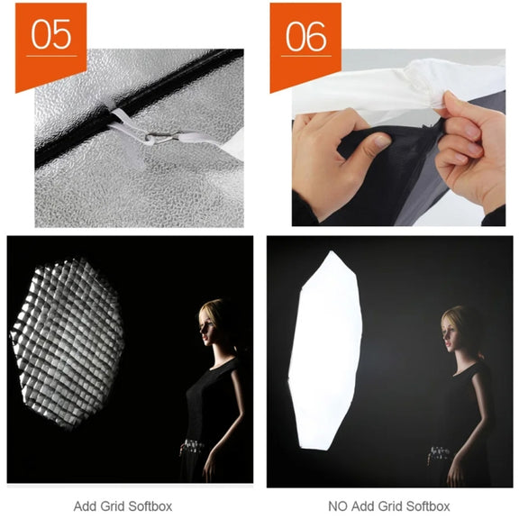 Godox Octagon Honeycomb Grid Softbox with Bowens Mount, Size:95cm