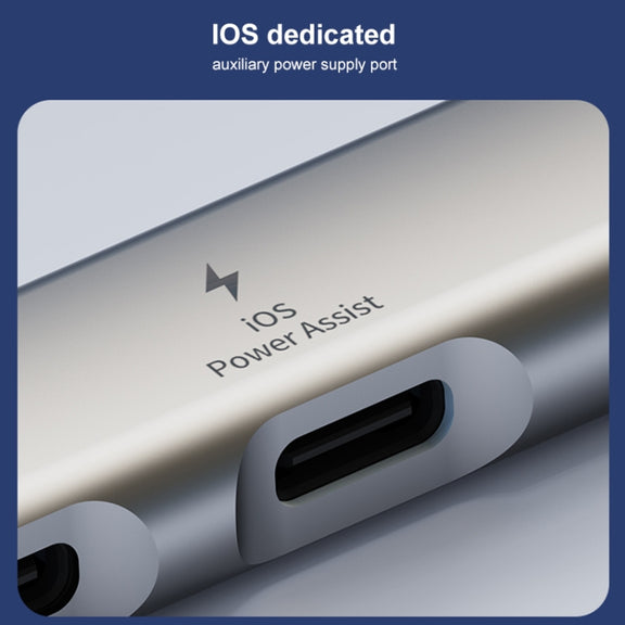 5 in 2 Multi-function HUB Adapter, Interface:USB-C / Type-C + 8 Pin(Grey)