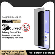 For OPPO Reno12 Global imak 3D Curved Privacy Full Screen Tempered Glass Film