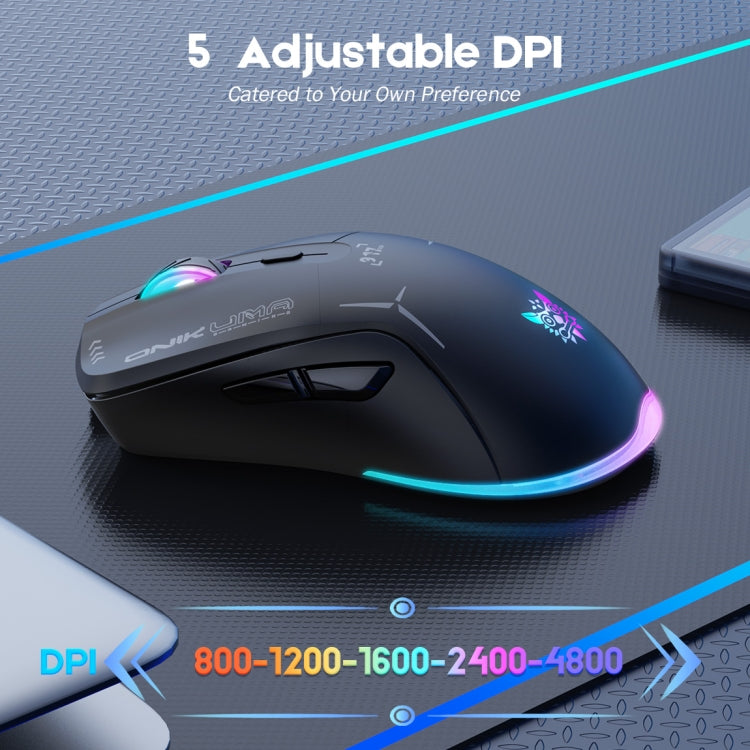 ONIKUMA CW917 RGB 4800DPI Dual Mode Wired + 2.4GHz Wireless Mouse(Black) - free shipping - PMC Jewellery - Order now!