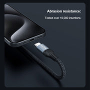 NILLKIN PD3.0 100W/27W USB-C / Type-C to USB-C / Type-C + 8 Pin Dual Power Fast Charging Data Cable, Length: 1.5m