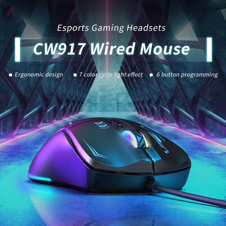 ONIKUMA CW917 RGB 3600DPI Wired Mouse(Black) - Wired Mice by ONIKUMA | Online Shopping South Africa | PMC Jewellery | Buy Now Pay Later Mobicred