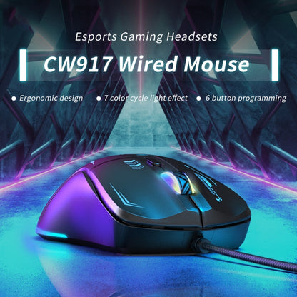 ONIKUMA CW917 RGB 3600DPI Wired Mouse(Black) - Wired Mice by ONIKUMA | Online Shopping South Africa | PMC Jewellery | Buy Now Pay Later Mobicred