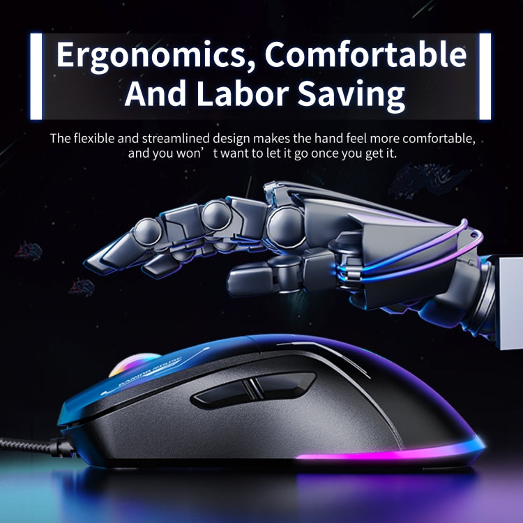 ONIKUMA CW917 RGB 3600DPI Wired Mouse(Black) - Wired Mice by ONIKUMA | Online Shopping South Africa | PMC Jewellery | Buy Now Pay Later Mobicred
