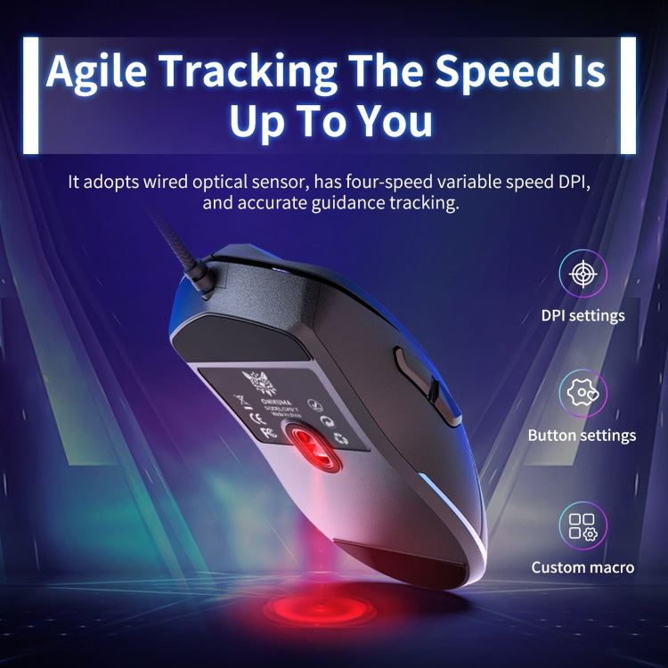 ONIKUMA CW917 RGB 3600DPI Wired Mouse(Black) - Wired Mice by ONIKUMA | Online Shopping South Africa | PMC Jewellery | Buy Now Pay Later Mobicred