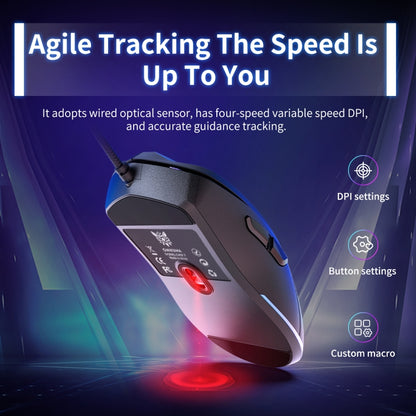 ONIKUMA CW917 RGB 3600DPI Wired Mouse(Black) - Wired Mice by ONIKUMA | Online Shopping South Africa | PMC Jewellery | Buy Now Pay Later Mobicred