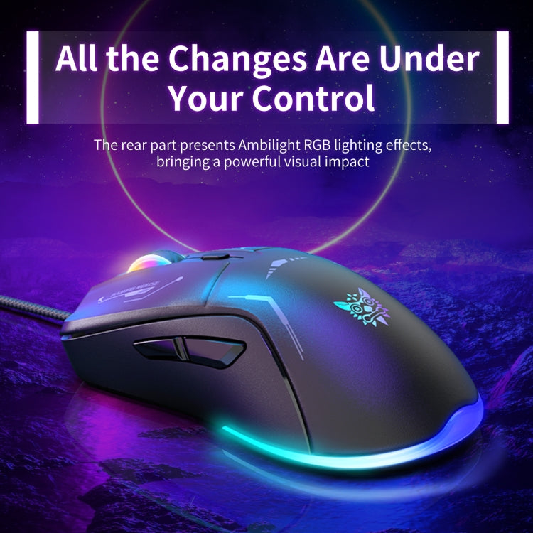 ONIKUMA CW917 RGB 3600DPI Wired Mouse(Black) - Wired Mice by ONIKUMA | Online Shopping South Africa | PMC Jewellery | Buy Now Pay Later Mobicred