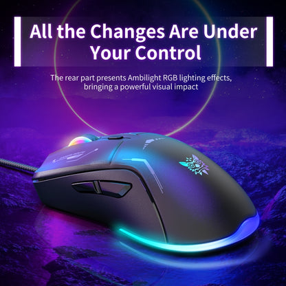 ONIKUMA CW917 RGB 3600DPI Wired Mouse(Black) - Wired Mice by ONIKUMA | Online Shopping South Africa | PMC Jewellery | Buy Now Pay Later Mobicred