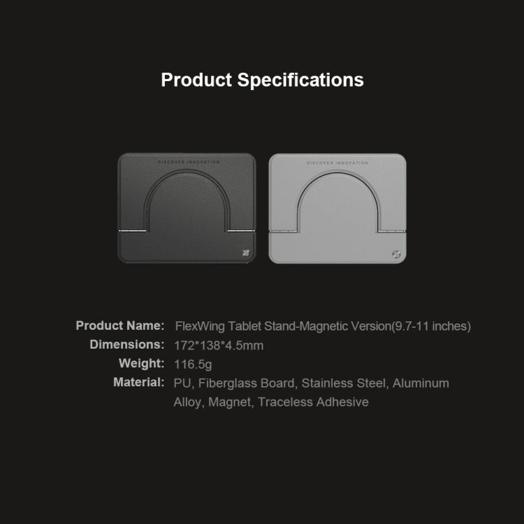 NILLKIN 4mm FlexWing Tablet Stand Magnetic Version For 9.7-11 inch(Grey) - free shipping - PMC Jewellery - Order now!