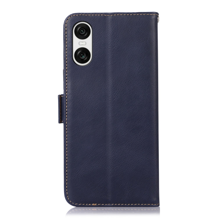 For Sony Xperia 10 VI Magnetic Crazy Horse Texture Genuine Leather RFID Phone Case(Blue) - Sony Cases by PMC Jewellery | Online Shopping South Africa | PMC Jewellery | Buy Now Pay Later Mobicred