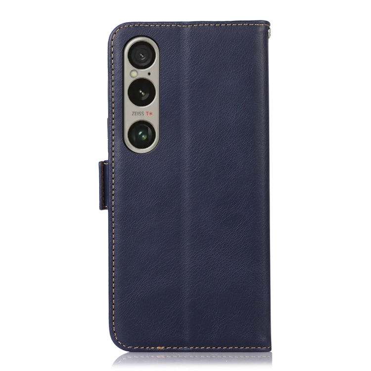 For Sony Xperia 1 VI Magnetic Crazy Horse Texture Genuine Leather RFID Phone Case(Blue) - Sony Cases by PMC Jewellery | Online Shopping South Africa | PMC Jewellery | Buy Now Pay Later Mobicred