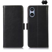 For Sony Xperia 5 VI Magnetic Crazy Horse Texture Genuine Leather RFID Phone Case(Black)