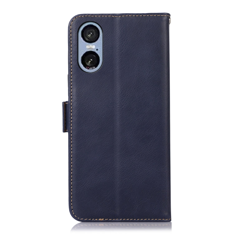 For Sony Xperia 5 VI Magnetic Crazy Horse Texture Genuine Leather RFID Phone Case(Blue) - Sony Cases by PMC Jewellery | Online Shopping South Africa | PMC Jewellery | Buy Now Pay Later Mobicred