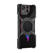For Asus ROG Phone 8 / 8 Pro Mechanical Arm Borderless MagSafe Holder Metal Phone Case(Black Red)