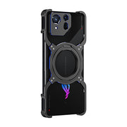 For Asus ROG Phone 8 / 8 Pro Mechanical Arm Borderless MagSafe Holder Metal Phone Case(Black Blue)