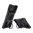 For Asus ROG Phone 8 / 8 Pro Mechanical Arm Borderless MagSafe Holder Metal Phone Case(Black Purple) - ASUS Cases by PMC TechLife | Online Shopping South Africa | PMC TechLife | Buy Now Pay Later Mobicred
