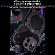 For Asus ROG Phone 8 / 8 Pro Mechanical Arm Borderless MagSafe Holder Metal Phone Case(Black Purple)