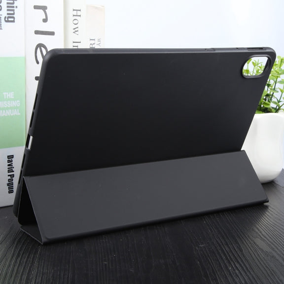 For Huawei MatePad 11.5 S GEBEI 3-folding Holder Shockproof Flip Leather Tablet Case(Black)