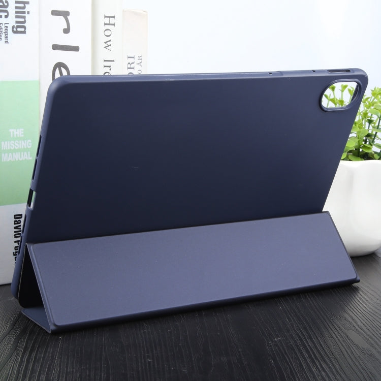 For Huawei MatePad 11.5 S GEBEI 3-folding Holder Shockproof Flip Leather Tablet Case(Dark Blue) - free shipping - PMC Jewellery - Order now!
