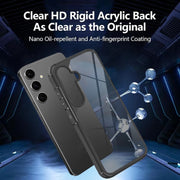For Samsung Galaxy S25+ 5G Acrylic+TPU Transparent Shockproof Phone Case(Black)