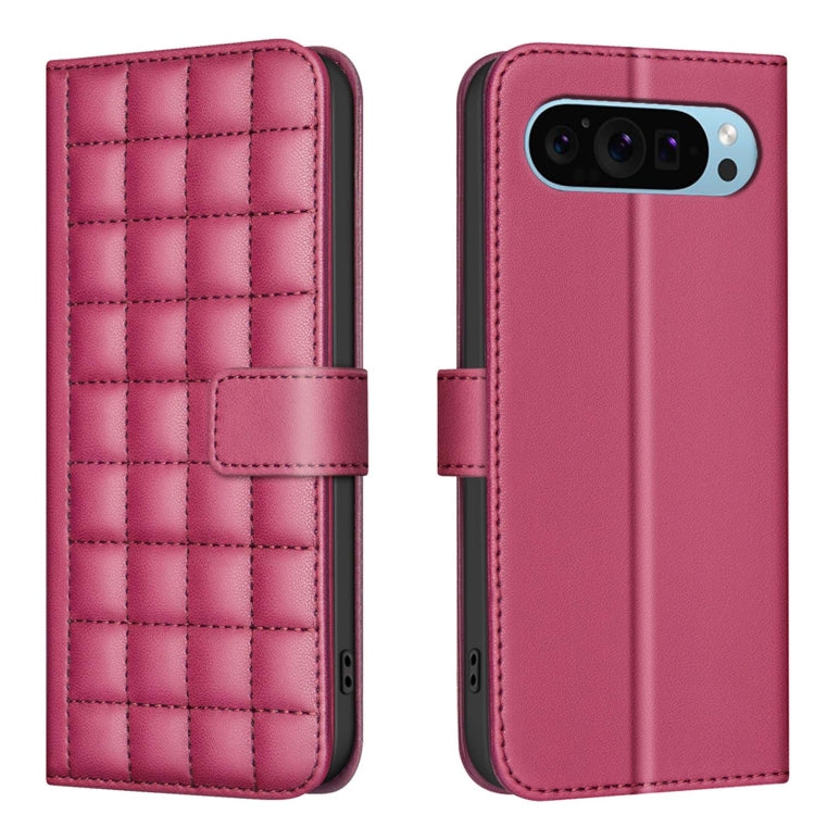 For Google Pixel 9 Pro Square Texture Leather Phone Case(Red) - Google Cases by PMC TechLife | Online Shopping South Africa | PMC TechLife | Buy Now Pay Later Mobicred