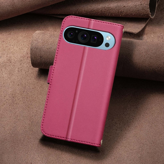 For Google Pixel 9 Pro Square Texture Leather Phone Case(Red)