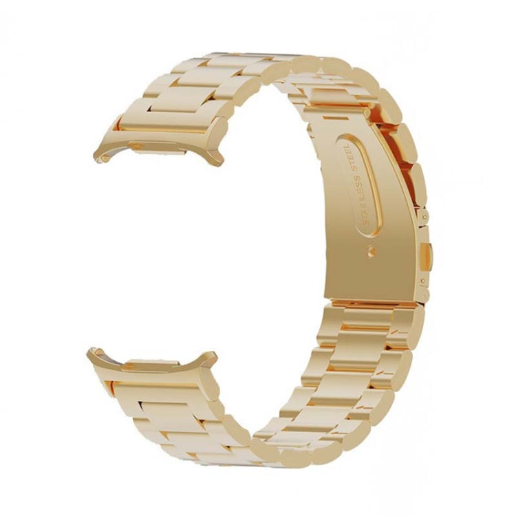 For Samsung Galaxy Watch Ultra 47mm Three Beads Steel Watch Band(Gold)