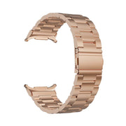 For Samsung Galaxy Watch Ultra 47mm Three Beads Steel Watch Band(Rose Gold)