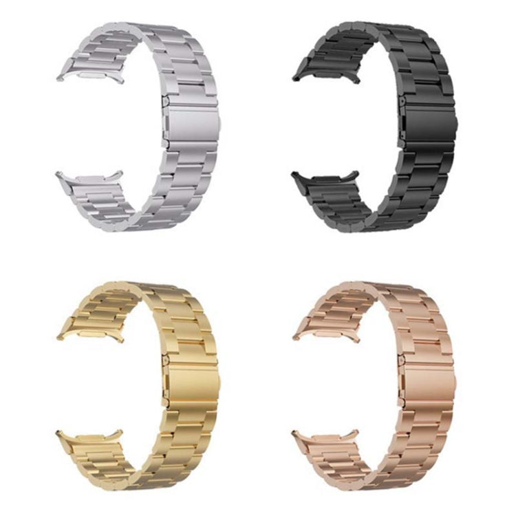 For Samsung Galaxy Watch Ultra 47mm Three Beads Steel Watch Band(Gold)