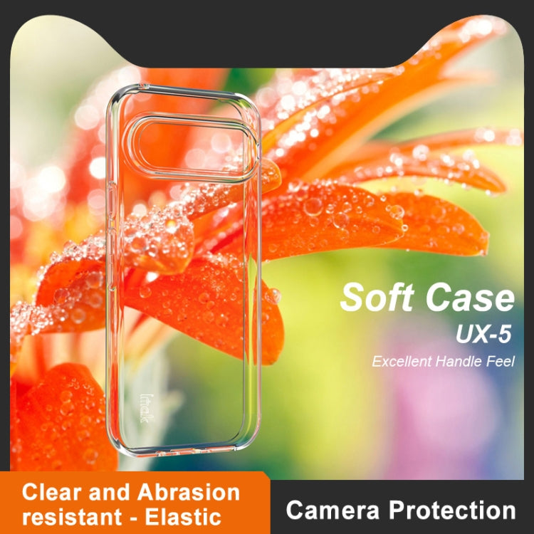 For Google Pixel 9 IMAK UX-5 Series Transparent Shockproof TPU Protective Phone Case(Transparent  Black)