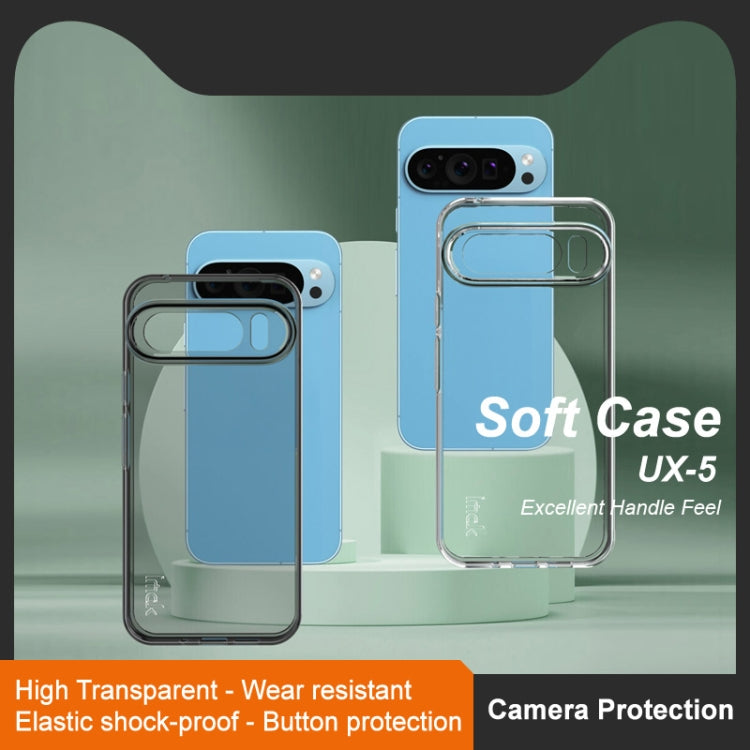 For Google Pixel 9 Pro XL IMAK UX-5 Series Transparent Shockproof TPU Protective Phone Case(Transparent  Black)