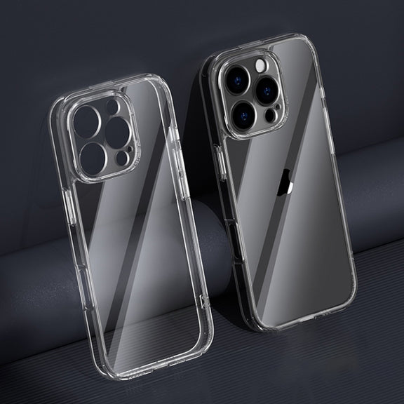 For iPhone 16 Pro Four Corner Airbag Transparent Glass Phone Case