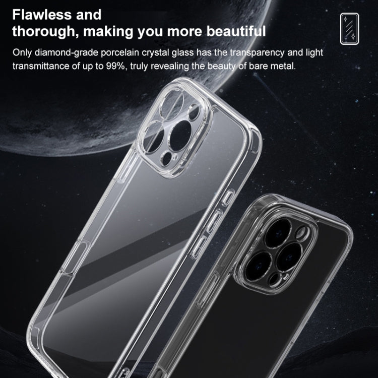 For iPhone 16 Pro Four Corner Airbag Transparent Glass Phone Case