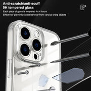 For iPhone 16 Pro Four Corner Airbag Transparent Glass Phone Case