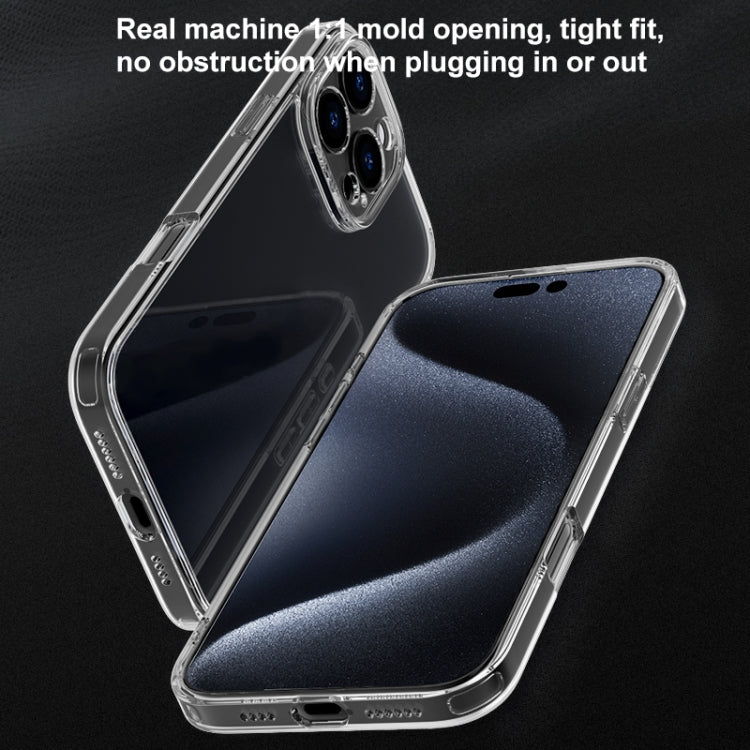 For iPhone 16 Pro Four Corner Airbag Transparent Glass Phone Case