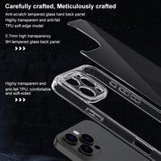 For iPhone 16 Pro Four Corner Airbag Transparent Glass Phone Case