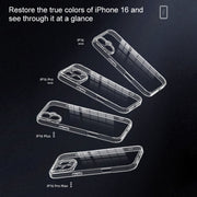 For iPhone 16 Pro Four Corner Airbag Transparent Glass Phone Case