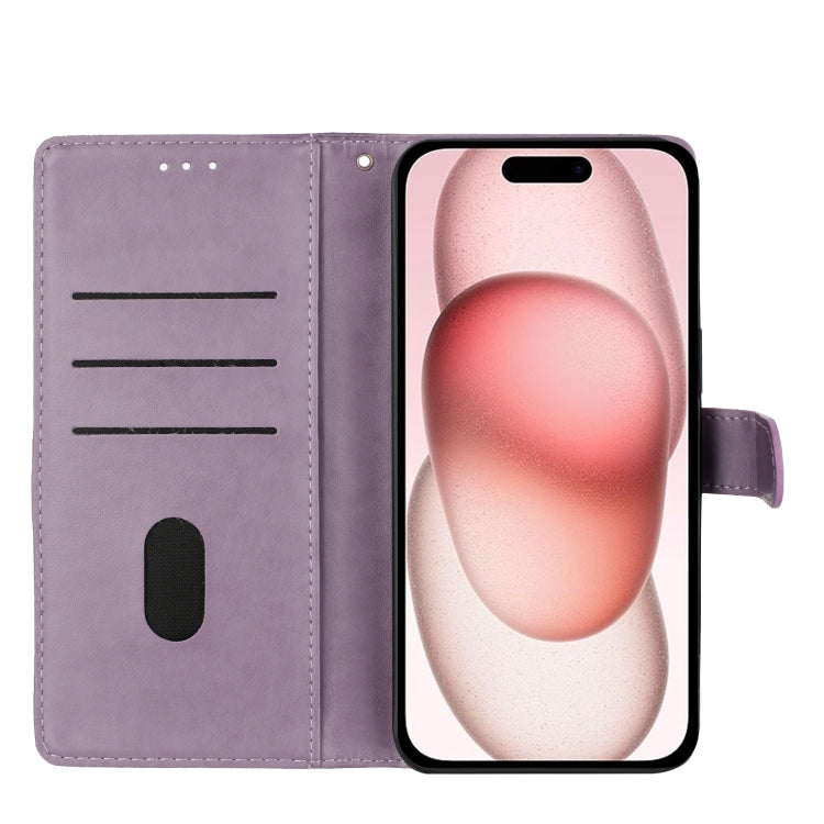 For iPhone 16 Pro Butterflies and Flowers Leather Phone Case(Purple) - iPhone 16 Pro Cases by PMC TechLife | Online Shopping South Africa | PMC TechLife | Buy Now Pay Later Mobicred