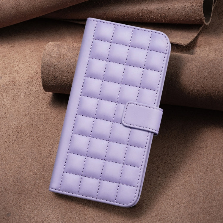 For iPhone 16 Pro Square Texture Leather Phone Case(Purple)