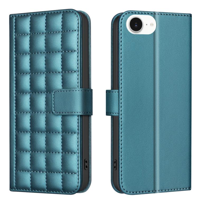 For iPhone 16e Square Texture Leather Phone Case(Green) - iPhone 16e Cases by PMC TechLife | Online Shopping South Africa | PMC TechLife | Buy Now Pay Later Mobicred