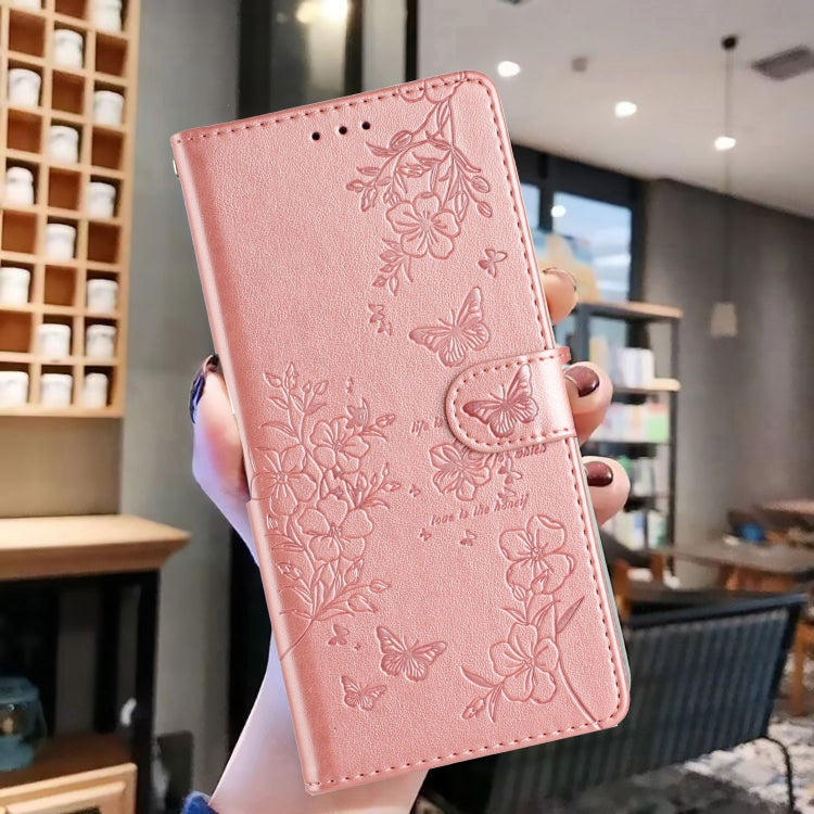 For Blackview A53 / A53 Pro Butterflies and Flowers Leather Phone Case(Rose Gold) - More Brand by PMC TechLife | Online Shopping South Africa | PMC TechLife | Buy Now Pay Later Mobicred