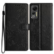 For Ulefone Note 14 Butterflies and Flowers Leather Phone Case(Black) - Ulefone Cases by PMC Jewellery | Online Shopping South Africa | PMC Jewellery | Buy Now Pay Later Mobicred